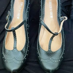 Leather maryjane vintage style heel
